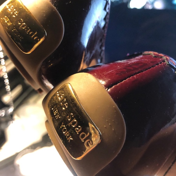 KATE SPADE BURGUNDY PATENT LEATHER FLATS NEVER WORN - Picture 3 of 11